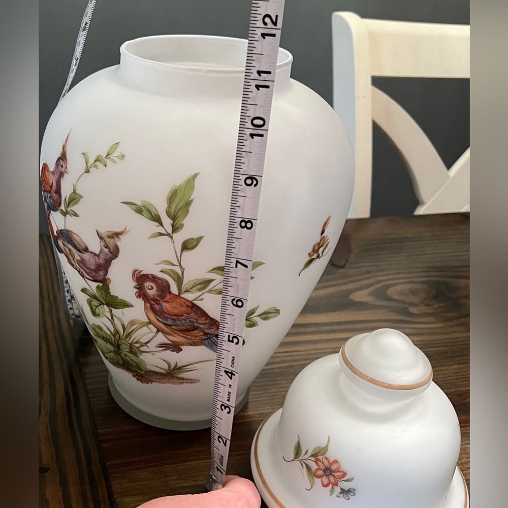 Vintage Norlean Hand Painted Frosted Ginger Jar - Picture 6 of 7